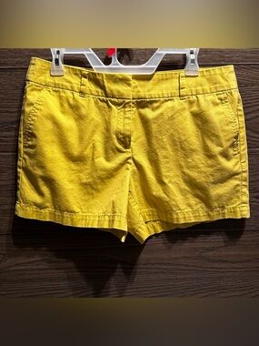 LOFT Bright Yellow Tailored Cotton Shorts